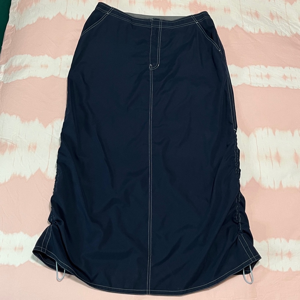 Y2K GAP Navy Nylon Maxi Skirt Size Large